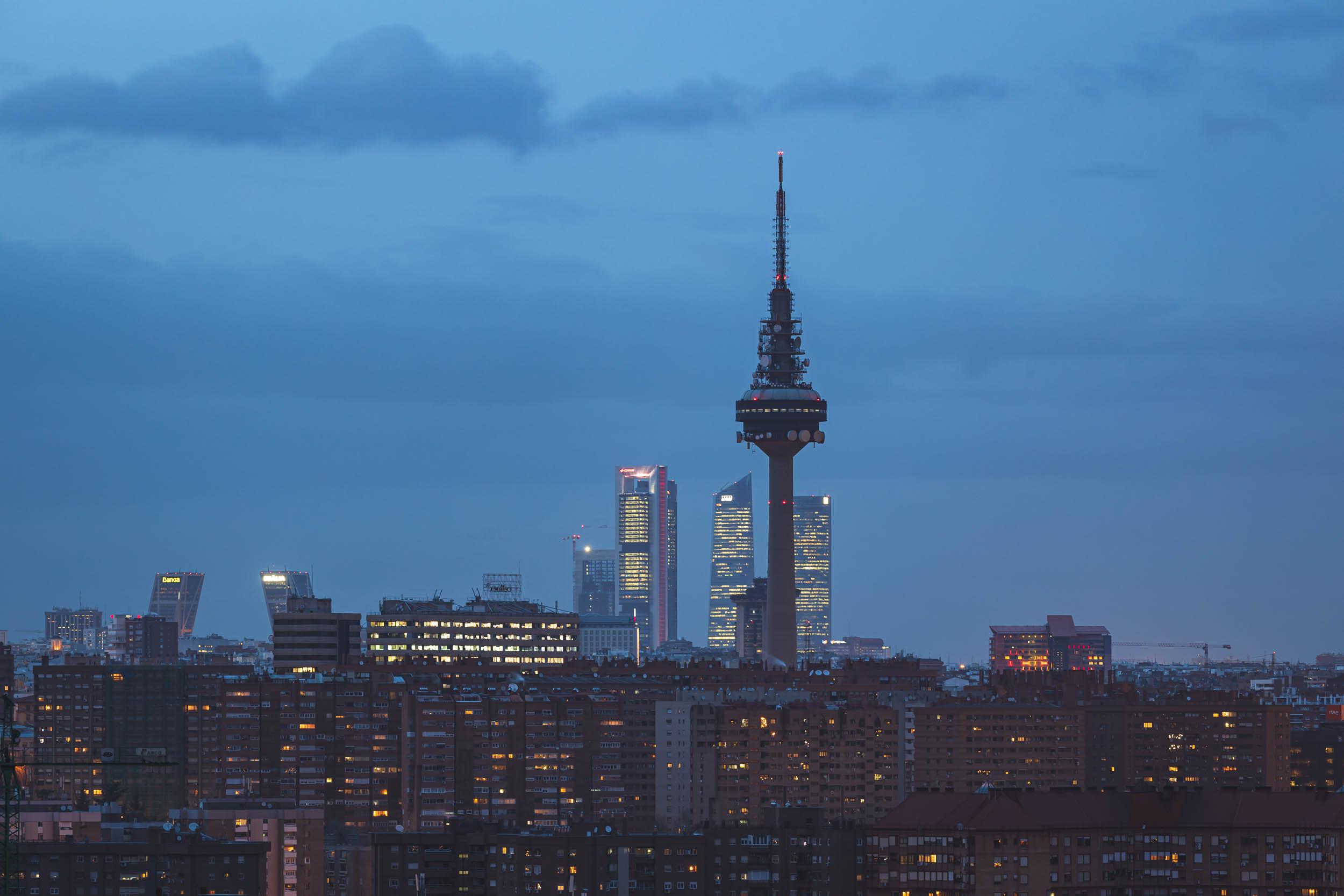 The Madrid skyline.